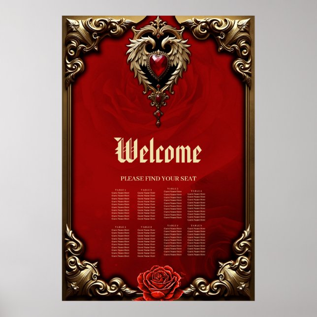 Poster O coração gótico do fogo e do ouro. (Frente)