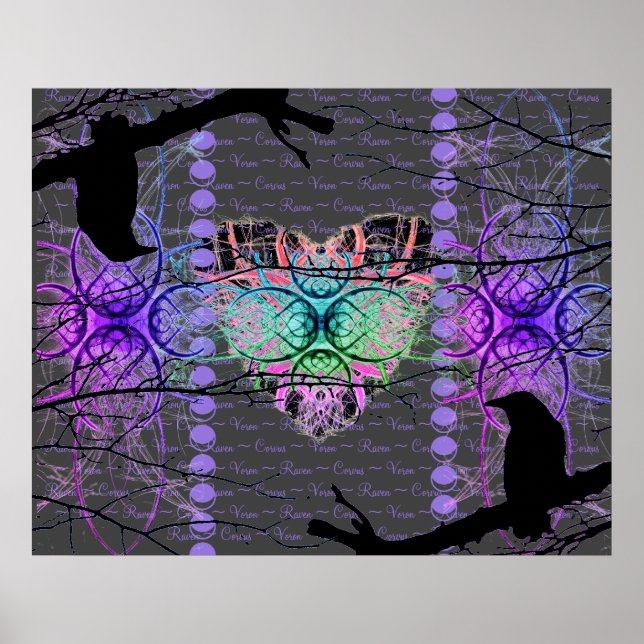 Poster O Coração Neon do Raven Negro (Frente)