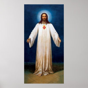 Poster O coração sagrado da imagem devocional de Jesus