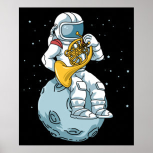 Poster O Corno Francês Oferece Homens Bronze Música Cor