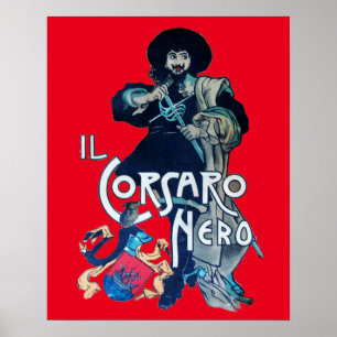 Pôster O CORSAIRO NEGRO Vermelho