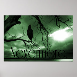 Pôster O corvo - nunca mais árvore dos raios de sol -