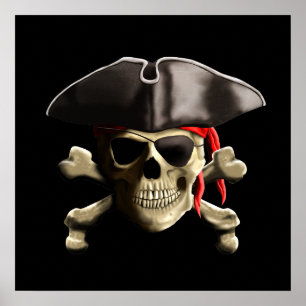 Poster O crânio alegre do pirata de Roger
