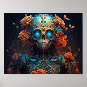 Poster O Crânio do Açúcar Robótico Dia da Mulher Morta