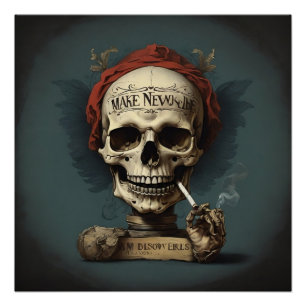 Pôster O crânio fumador