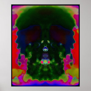 Poster O crânio psicadélico Trippy escondido representa