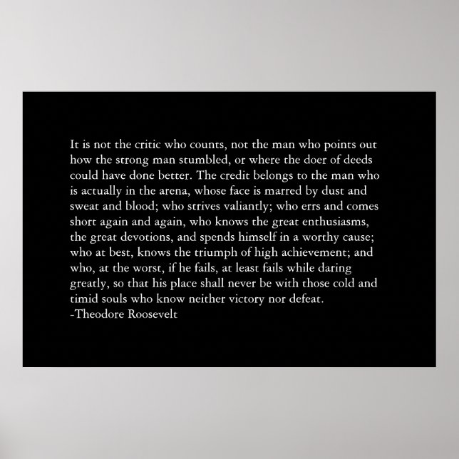 Poster O Crédito Pertence ao homem na arena. (Frente)