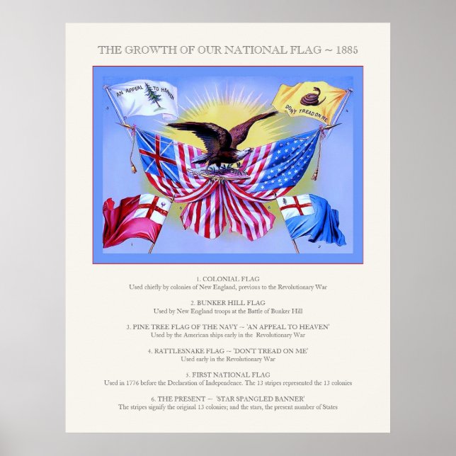 Poster O crescimento da nossa bandeira nacional ~ Vintage (Frente)