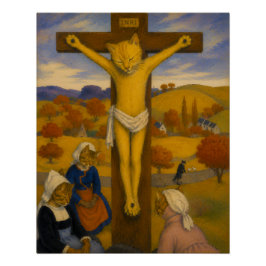 Pôster O Cristo Amarelo Gatos – Felinos Inspirados em Gau