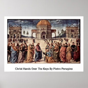 Pôster O cristo cede as chaves por Pietro Perugino