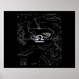 Poster O cromo gosta do sinal do zodíaco do Libra em