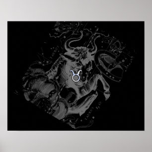 Pôster O cromo gosta do sinal do zodíaco do Taurus em