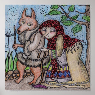 Pôster O Crone e Wolfie vão para uma arte popular do