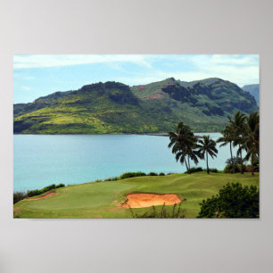 Pôster O curso de oceano em Hokuala, Lihue, Kauai, Havaí