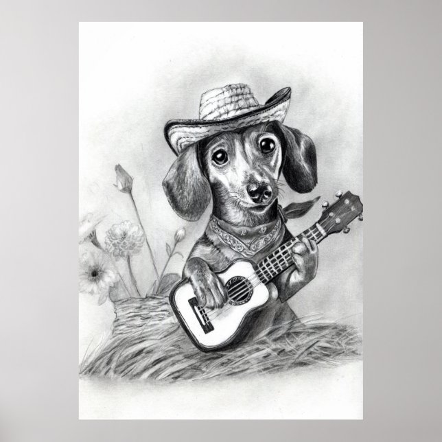 Poster O dachshund country crooner (Frente)