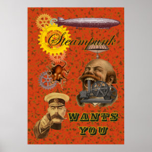 Poster O ~ de Steampunk quê-lo