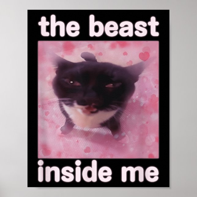 Poster O Dentro da Besta Me Engraçado Meme Gift Para Home (Frente)