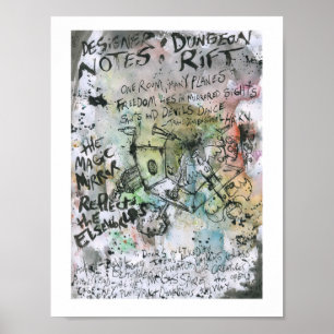 Pôster O desenhista da falha do Dungeon nota a pintura