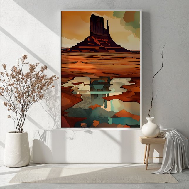 Poster O Deserto sem moldura (This abstract modern art print will add color and sophistication to any room.)