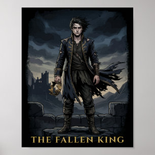 Poster O Design de Fantasia Sombria Gótica do Rei Caído