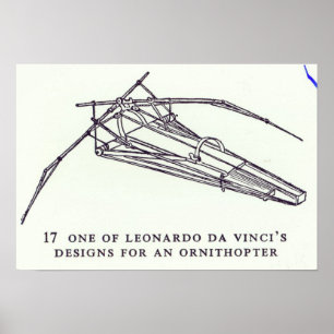 Poster O design de Leonardo da Vinci para um Ornithopter