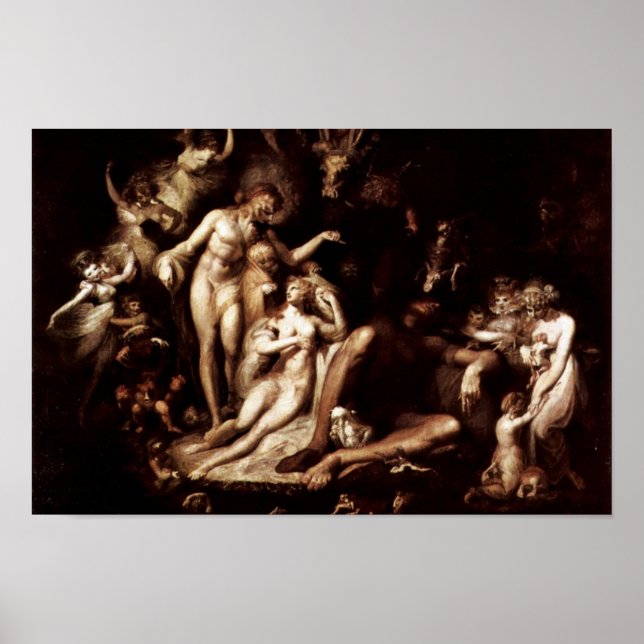 Pôster O Despertar Da Rainha Fada Titania Por Füssli (Frente)