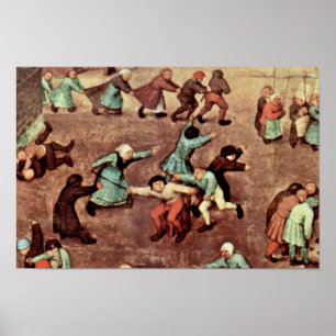 Pôster O detalhe dos jogos das crianças por Bruegel D.