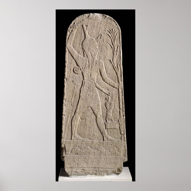 Pôster O deus da tempestade Baal com um raio (Frente)