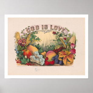 Poster O DEUS É AMOR pelo Currier & pelo Ives