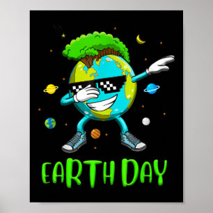 Poster O Dia da Terra Rocha Dabbing Earth Day Proteção O