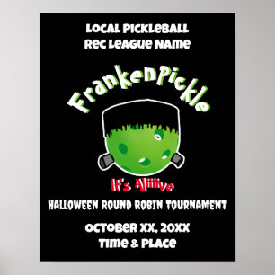 Poster O Dia das Bruxas de Pickleball - FrankenPickle - E