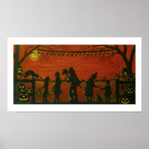 Poster "o Dia das Bruxas feliz " da arte do Dia
