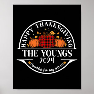 Poster O Dia de Ação de Graças da Família Youngs Agradeci