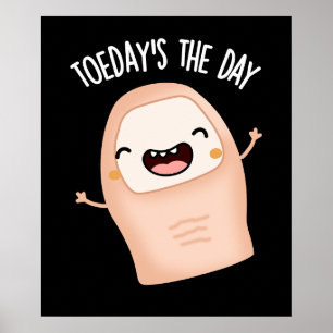 Poster O Dia De Hoje É O Dia Piada De Dedão Fundo Preto E