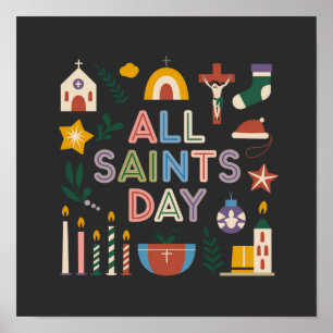 Poster O Dia de Todos os Santos Celebra o Dia Significati