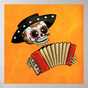 Poster O dia do Mariachi inoperante do EL do esqueleto