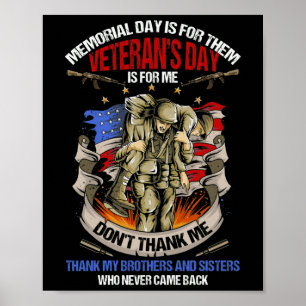 Poster O Dia do Memorial é para eles o Dia do Veterano é