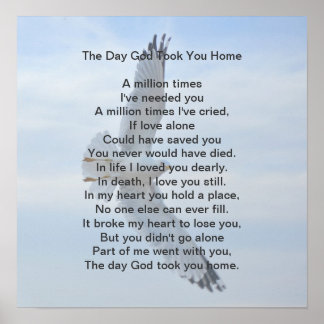 Poster O Dia Em Que Deus Te Levou Para Casa