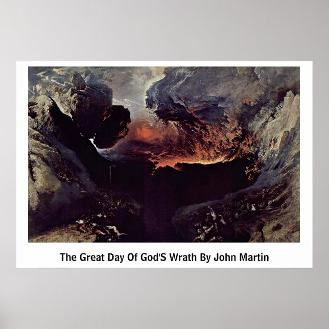 Poster O Dia Excelente Da Fúria De Deus Por John Martin (Frente)