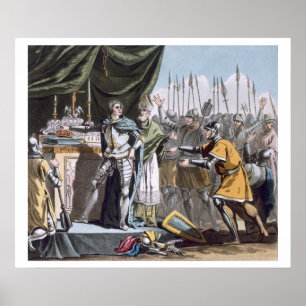 Pôster O dia histórico de Bouvines em 1214, gravado pert