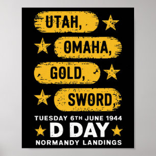 Poster O Dia Mundial da Guerra Fala Hero Normandia L, Her