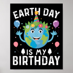 Poster O Dia Mundial Da Terra É Meu Aniversário Para Home