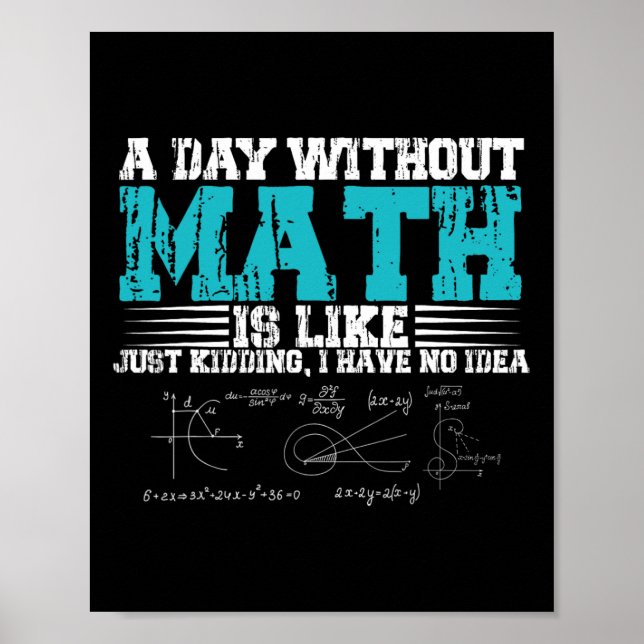 Poster O Dia Sem Matemática É Como Brincar Que Não Tenho  (Frente)