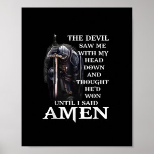 Poster O Diabo Viu-Me Com A Minha Cabeça Para Baixo Até E