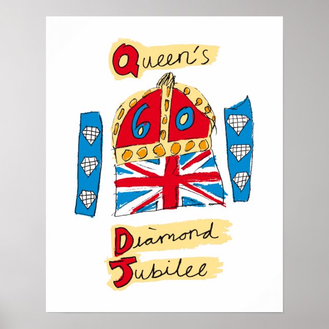Pôster O Diamond Jubilee Emblem da Rainha (Frente)