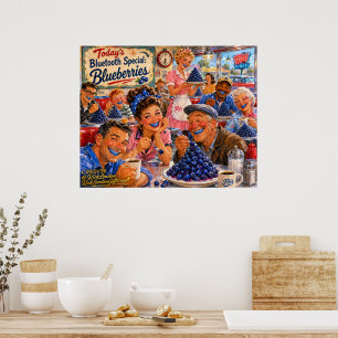 Poster O Diner Bluetooth Mirtilos Cartoon Retrô