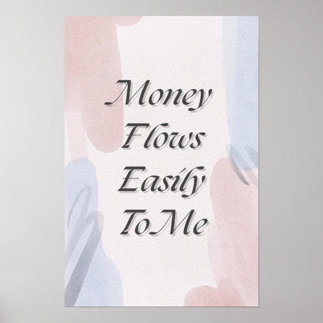 Poster O Dinheiro Me Flui Facilmente (Frente)
