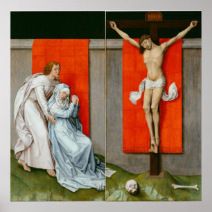 Poster O Diptych da crucificação por Van der Weyden -