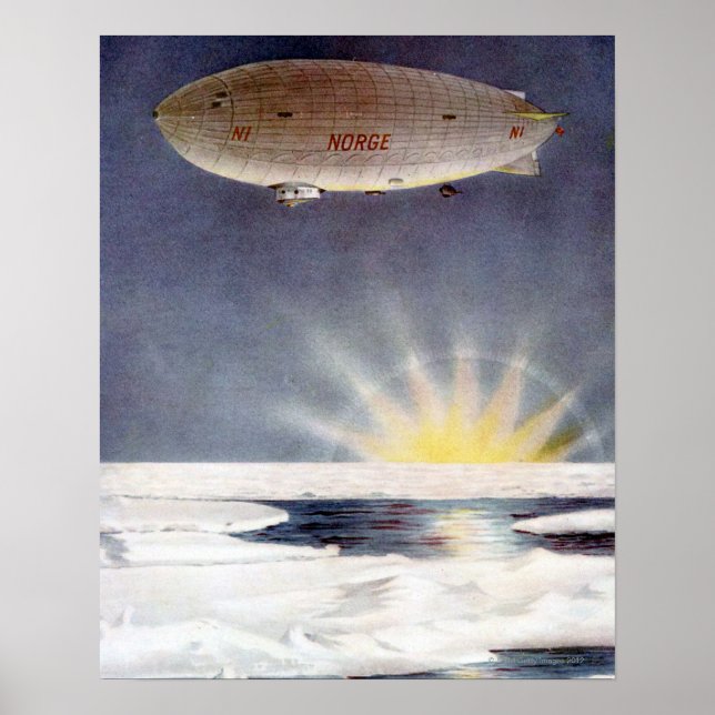 Poster O dirigível de Raold Amundsen sobre o Polo Norte (Frente)