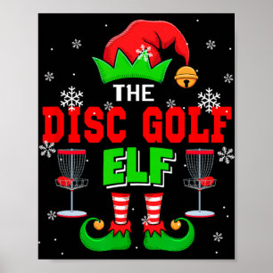 Poster O Disc Golf Christmas Elf Chapéu Sapatos Combinand